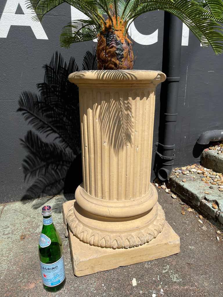 antique victorian buff terracotta architectural garden plinth