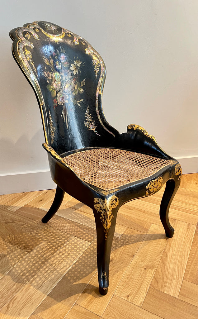 parcel gilt papier mâché mother of pearl chair 1838