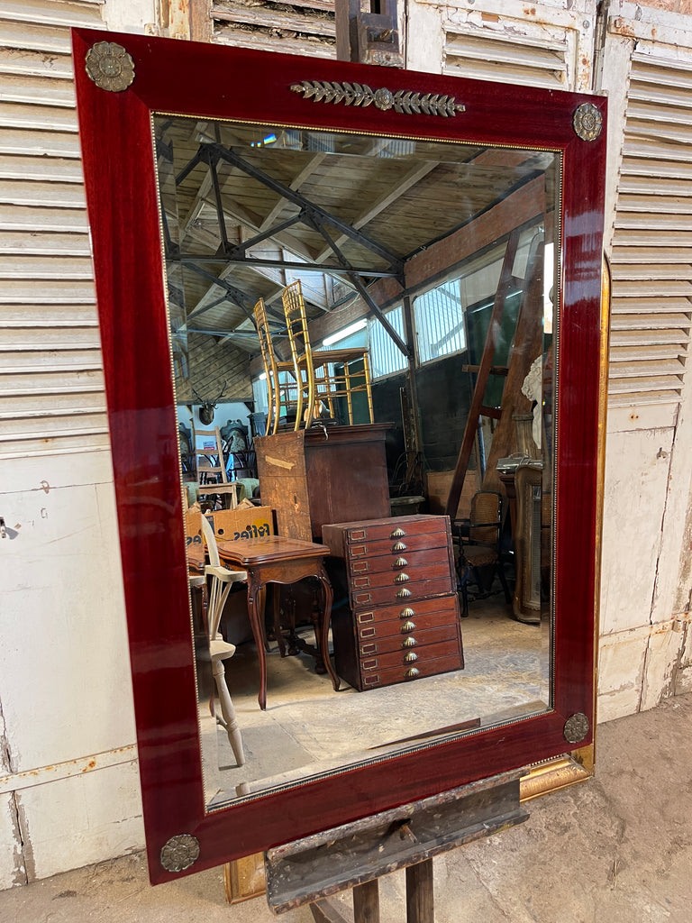 beautiful  french empire mahogany bevelled plate mirror hallway living room bedroom mirror