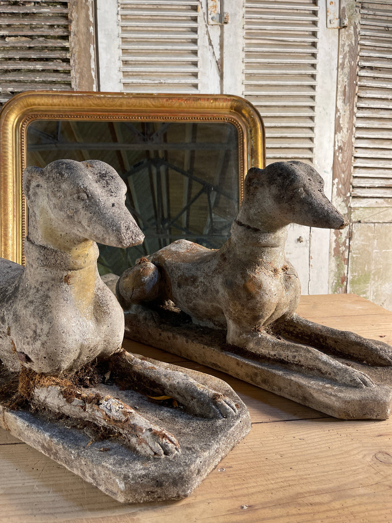 antique regency coade stone greyhound garden dogs