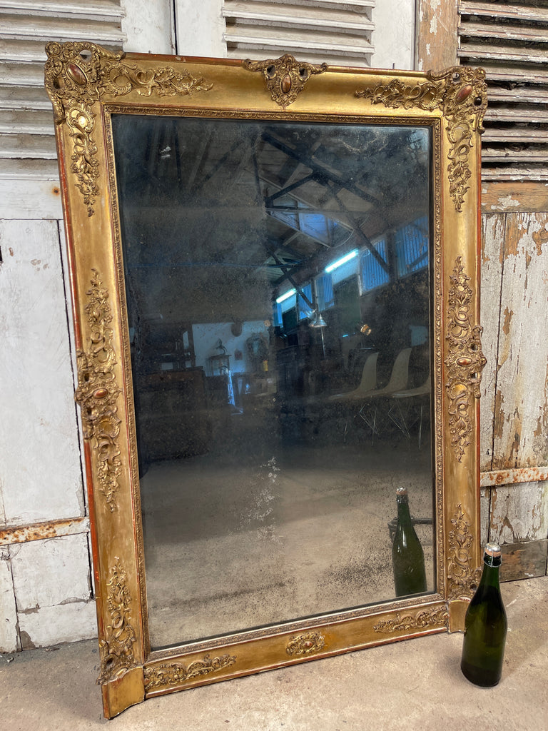 antique french restoration period louis philippe xviii gilt  mirror circa 1820
