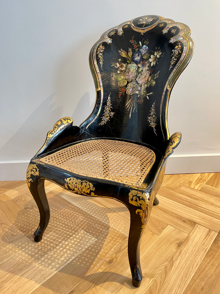 parcel gilt papier mâché mother of pearl chair 1838