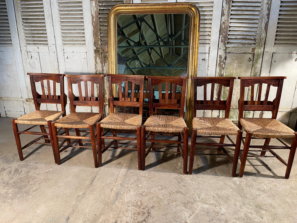 antique rush seated sussex dining chairs