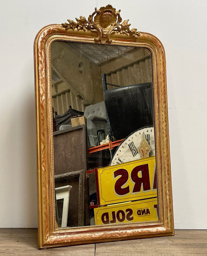 beautiful antique french louis xv gilt & gesso hallway living room bedroom mirror circa 1740