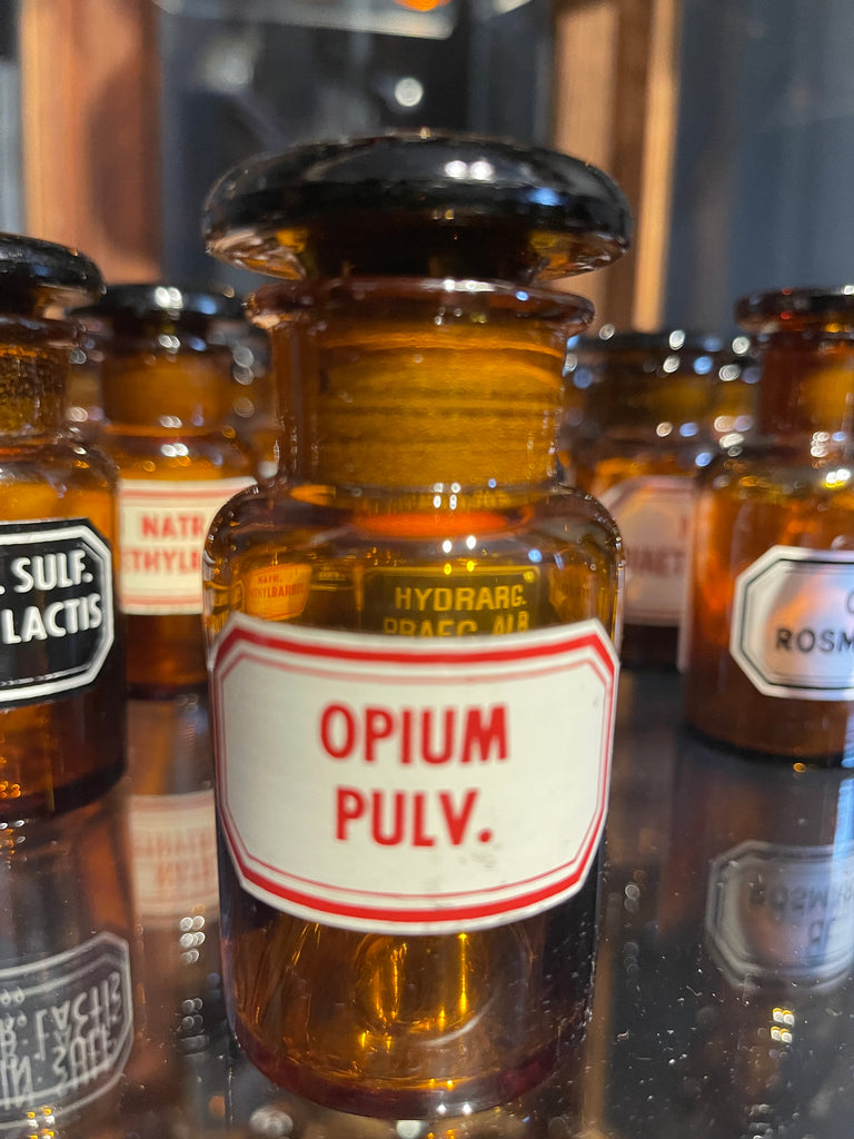 vintage chemists apothecary glass bottles