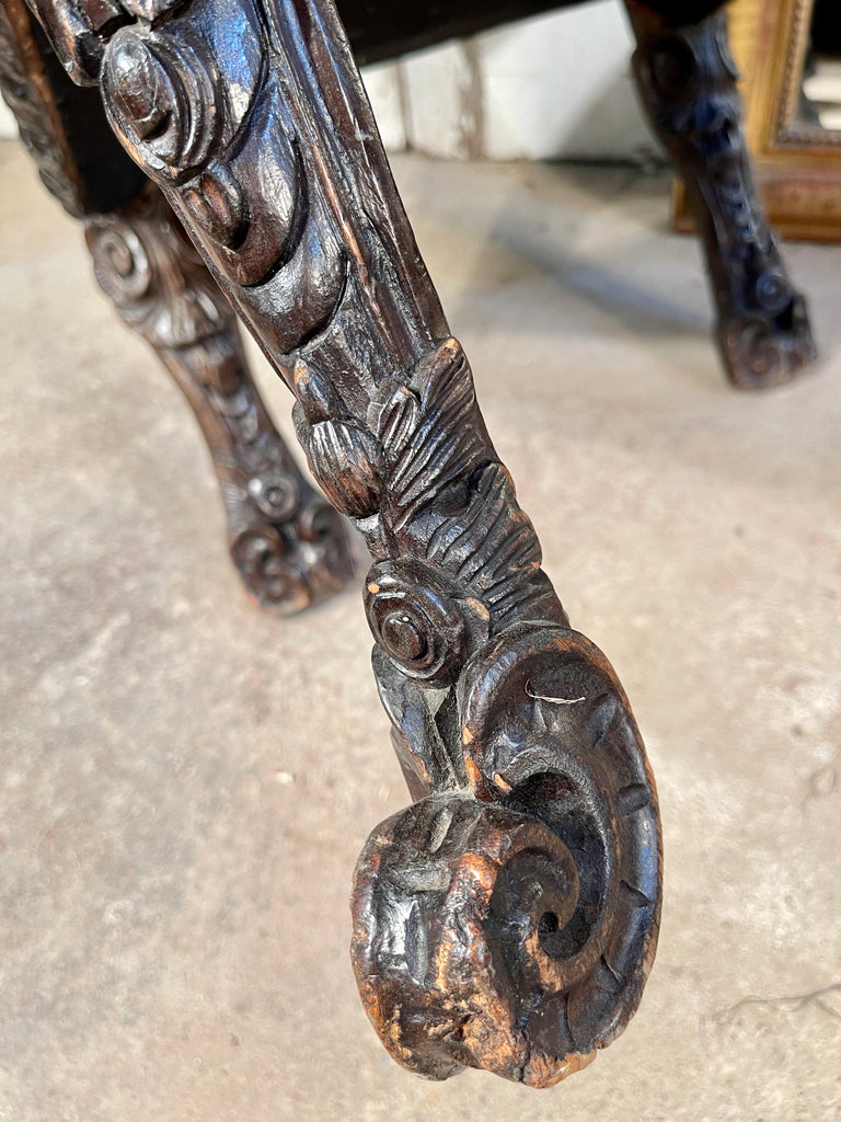 antique dutch carved hallway/side elbow chairs circa 1800