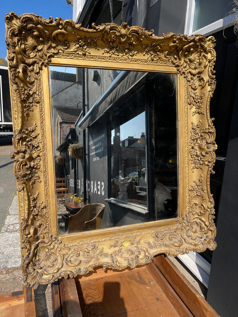 antique victorian rococo gilt & gesso mirror circa 1830