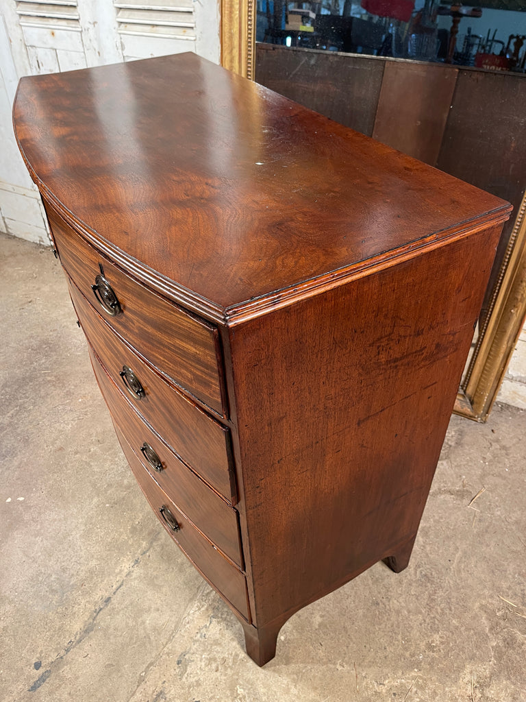 an exceptional regency flame mahogany bow front chest of drawers circa 1830