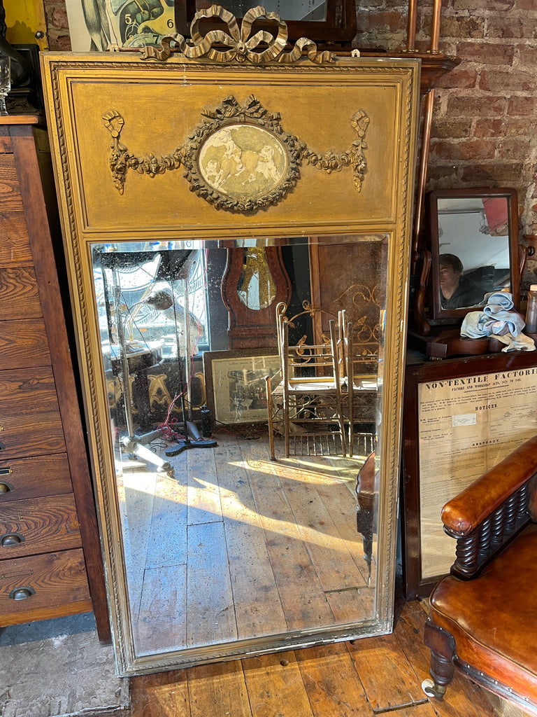 antique 6ft tall french gilt & gesso mirror circa 1850