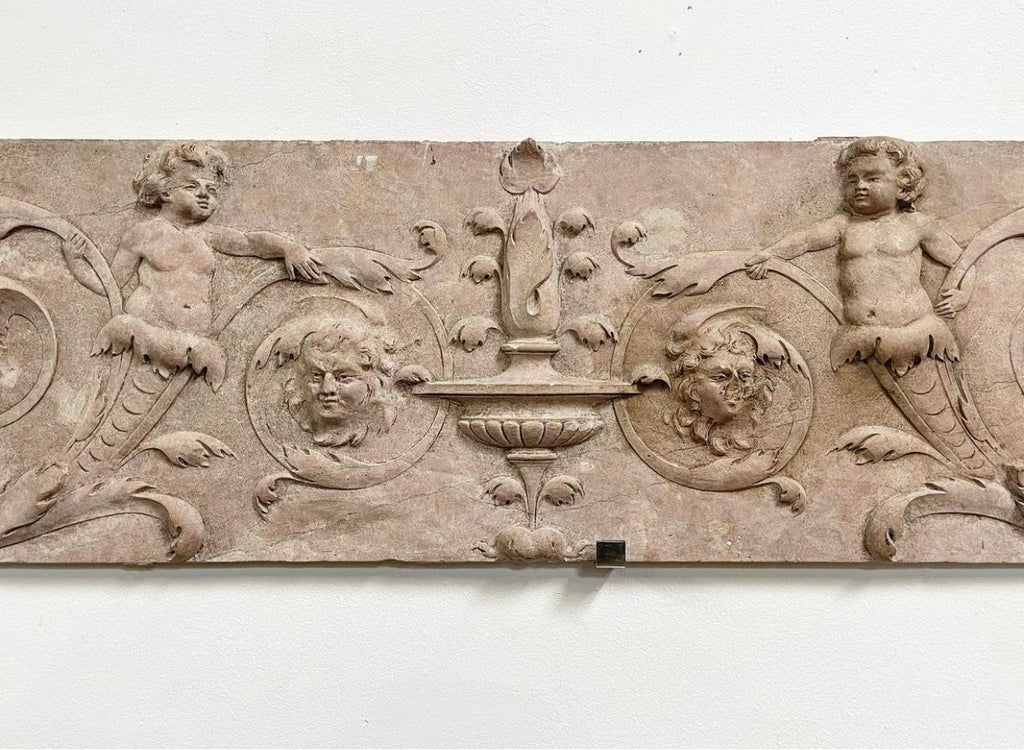 an exquisite large ornate early antique decorative renaissance terracotta frieze wall plaque panel circa 1700