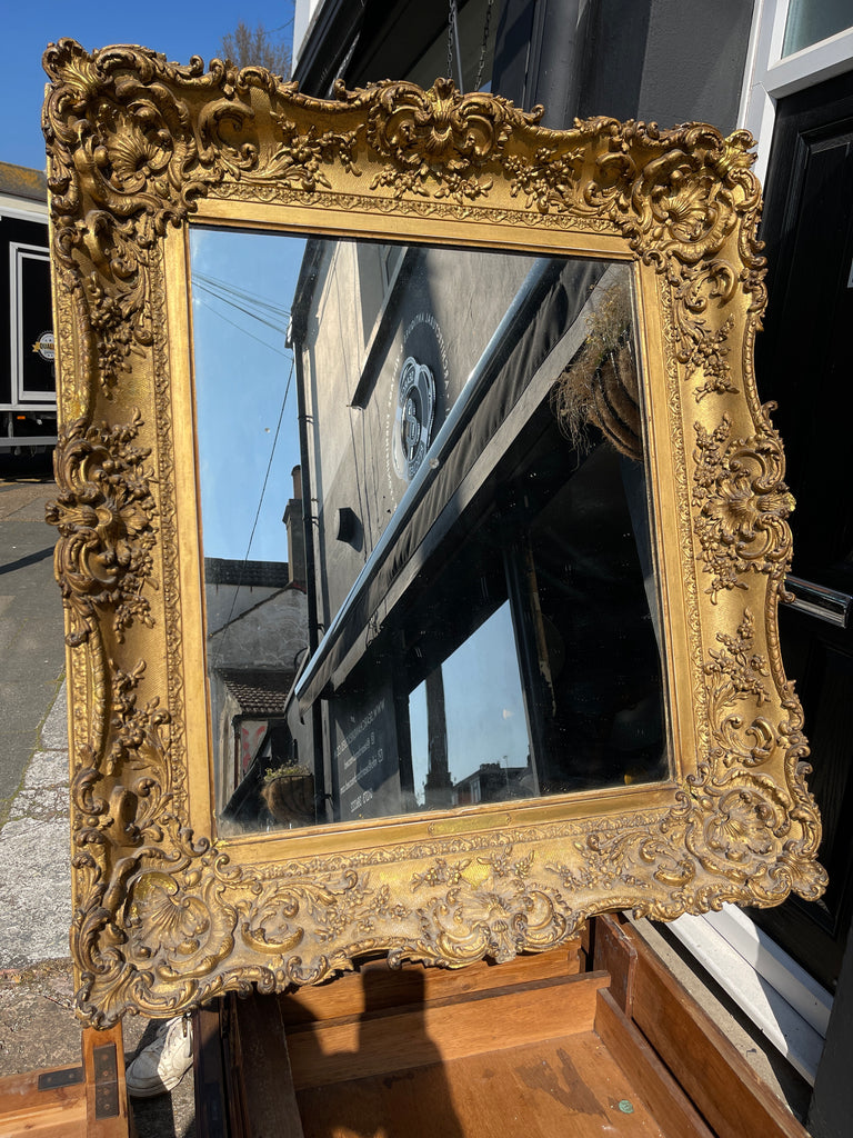 antique victorian rococo gilt & gesso mirror circa 1830