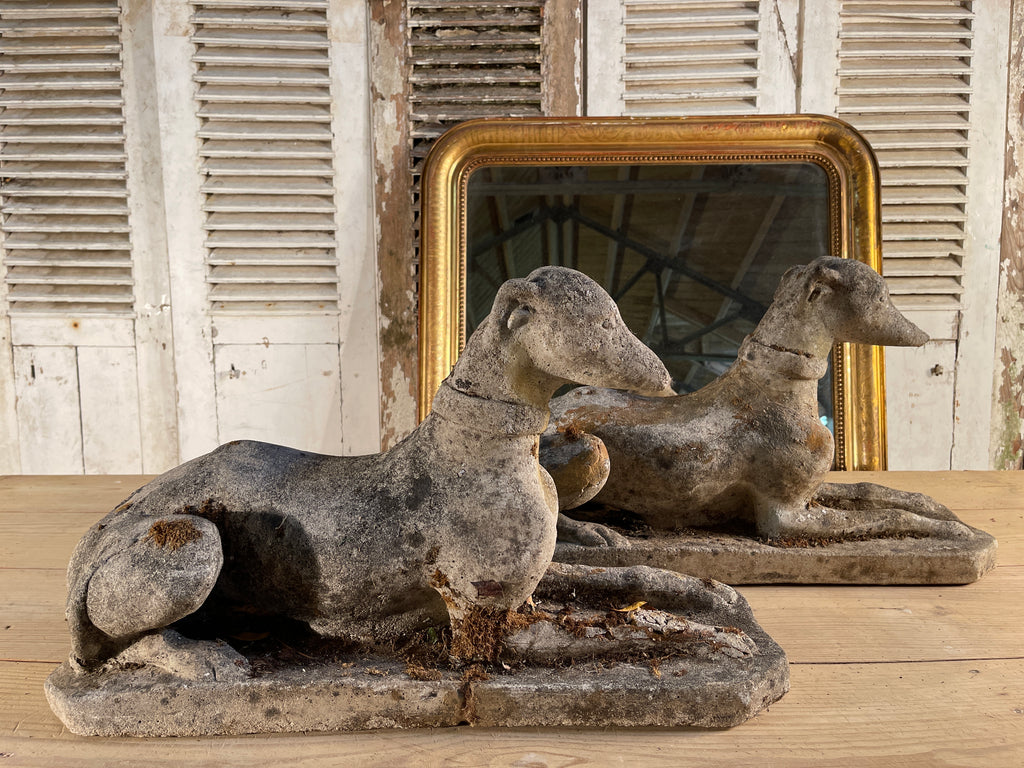antique regency coade stone greyhound garden dogs