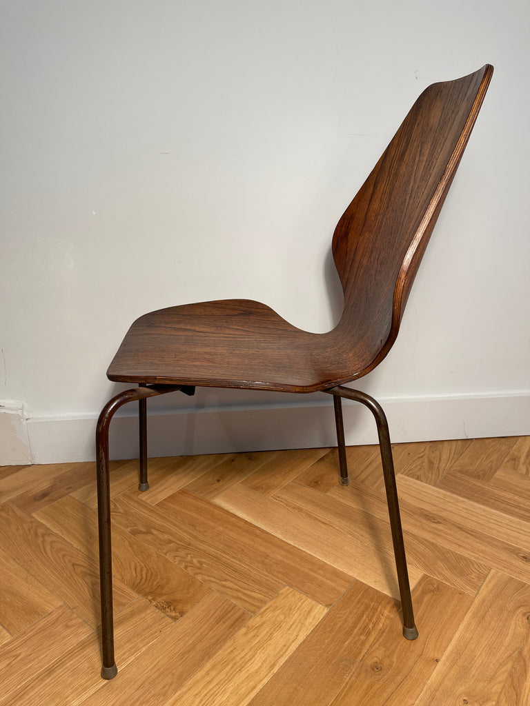 rare set of six original arne jacobsen midcentury rosewood dining chairs