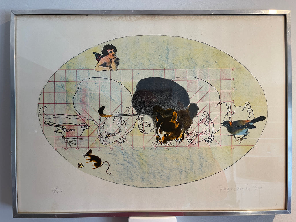 signed rare midcentury modern art by renowned swedish artist bengt landin