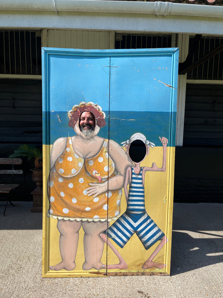 antique 1950’s pier face in the hole board