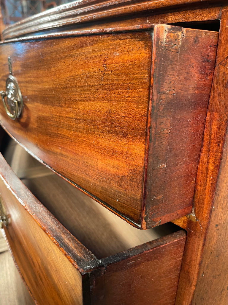 an exceptional regency flame mahogany bow front chest of drawers circa 1830