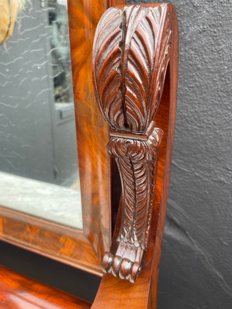 maple & co french empire style flame mahogany & marble console mirror