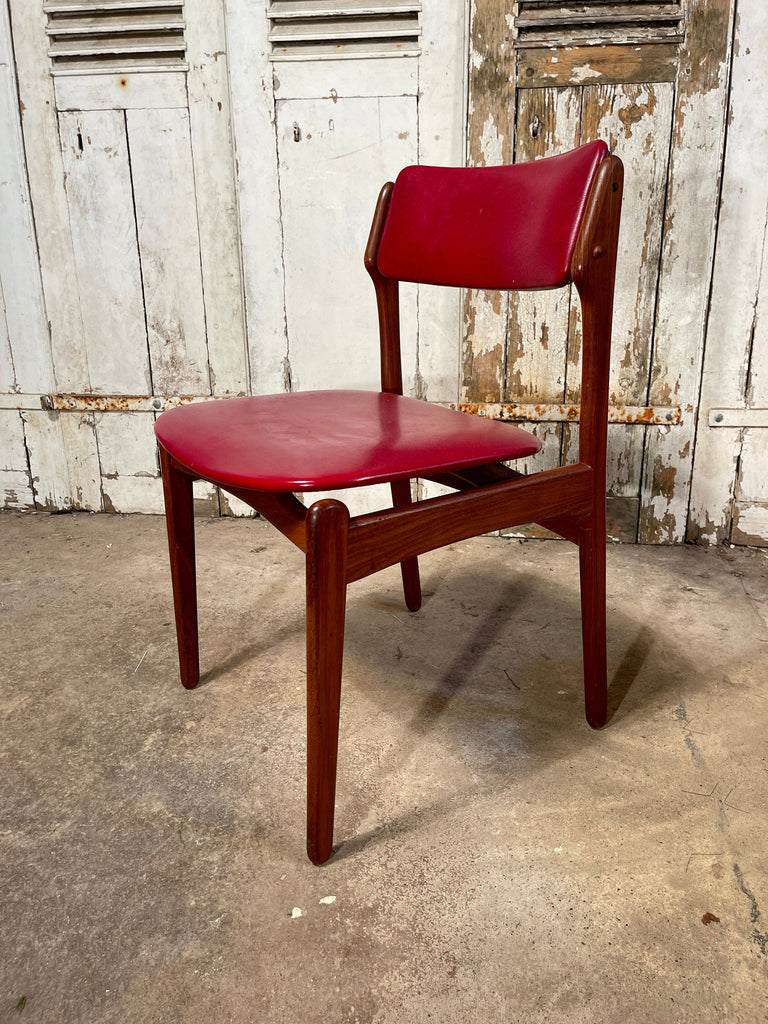 rare set of original midcentury erik buch model 49 chairs with matching circular rosewood dining table circa 1949