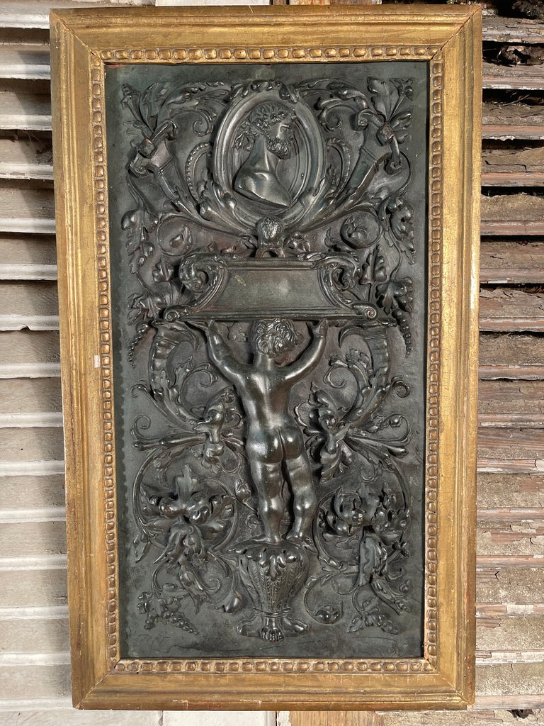 antique 16th century renaissance copper repoussé hanging wall panels