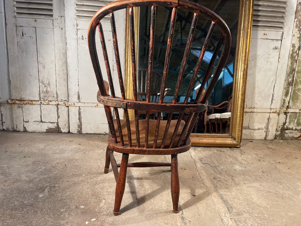 antique early georgian elm stick back provincial  windsor fireside chair circa 1760