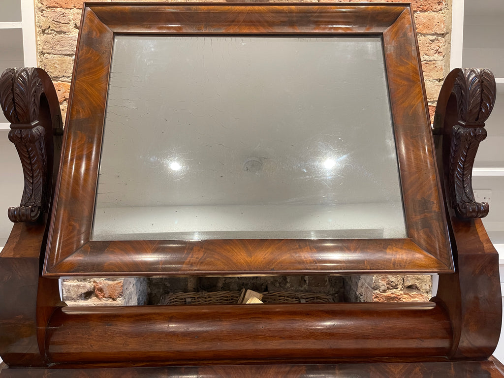 maple & co french empire style flame mahogany & marble console mirror
