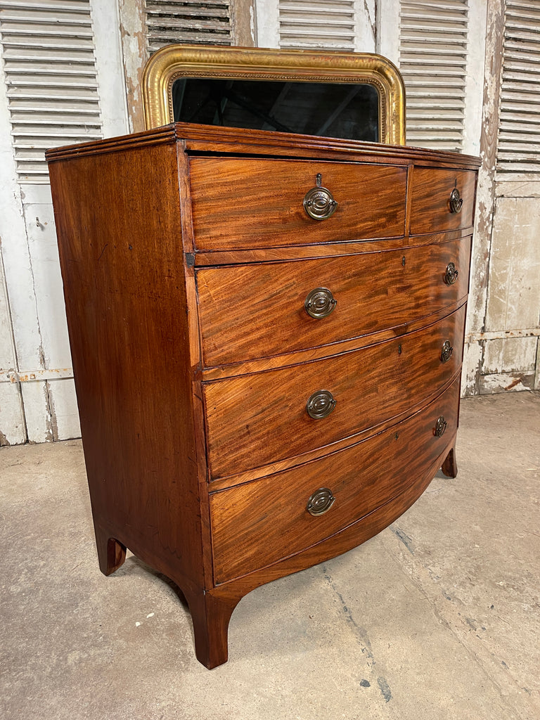 an exceptional regency flame mahogany bow front chest of drawers circa 1830