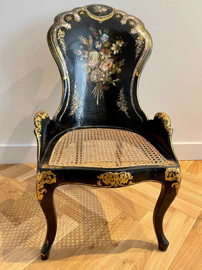 parcel gilt papier mâché mother of pearl chair 1838