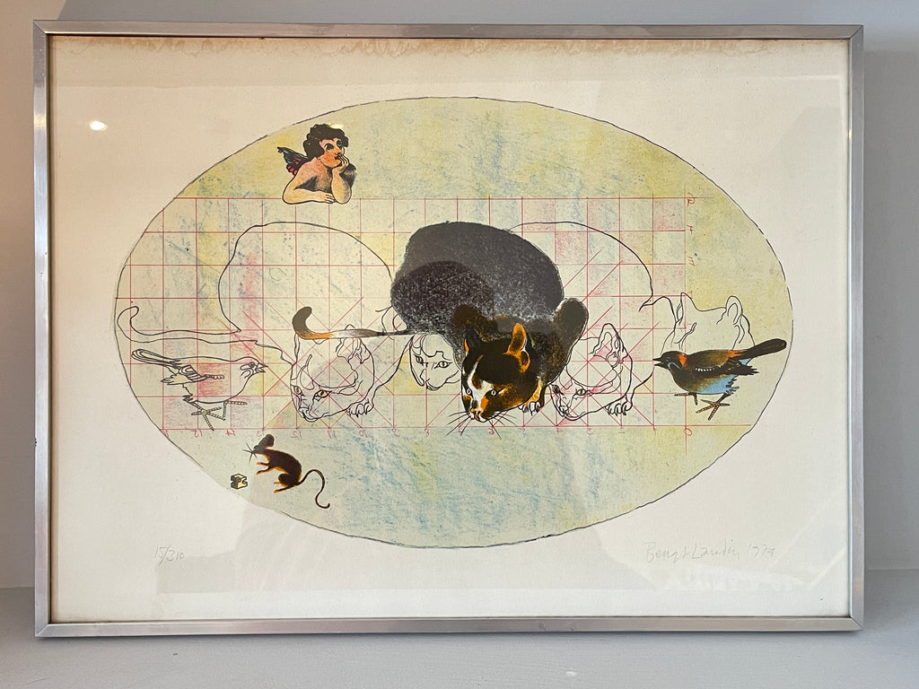 signed rare midcentury modern art by renowned swedish artist bengt landin