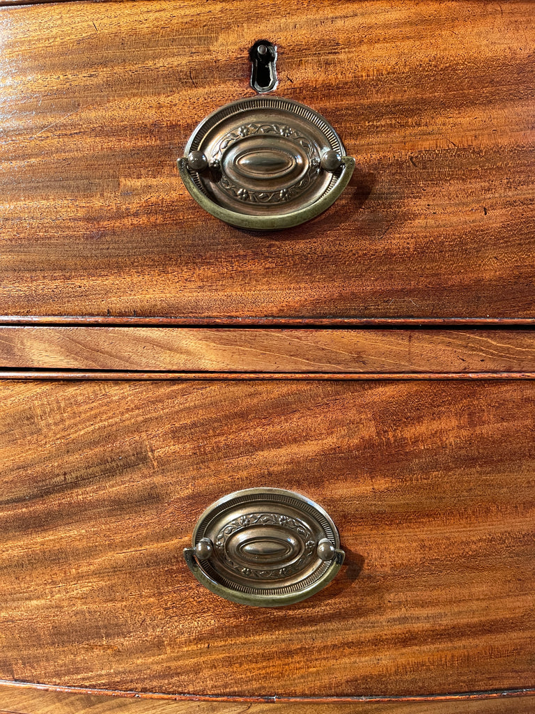 an exceptional regency flame mahogany bow front chest of drawers circa 1830