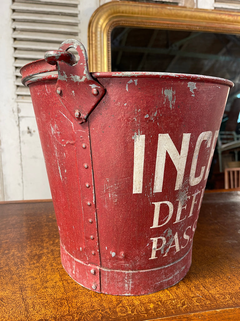 fabulous antique french riveted fire buckets perfect log baskets coal scuttle bins circa 1900