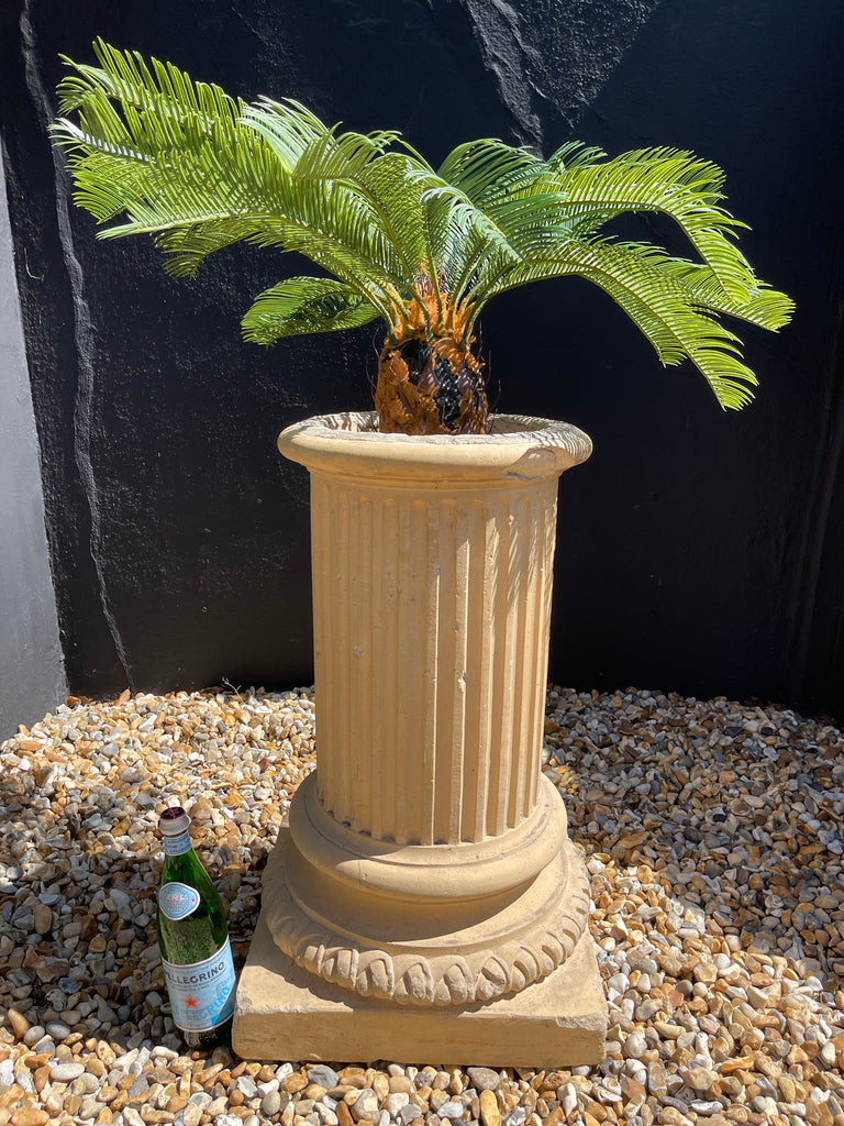 antique victorian buff terracotta architectural garden plinth
