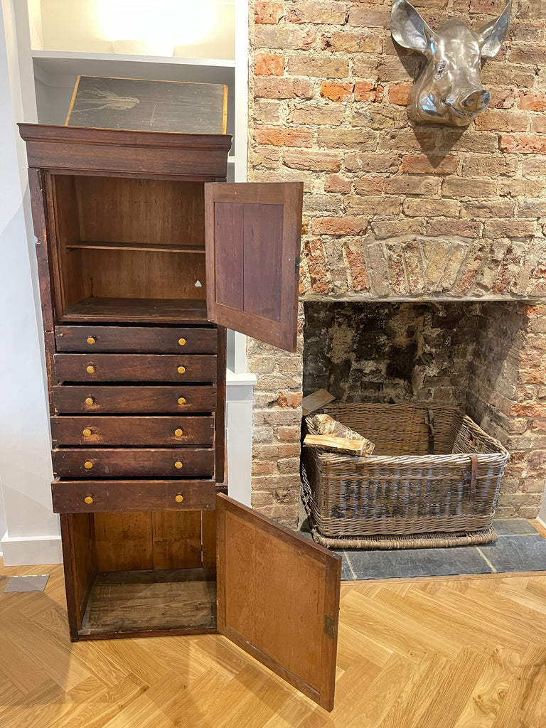 antique station masters mahogany cabinet