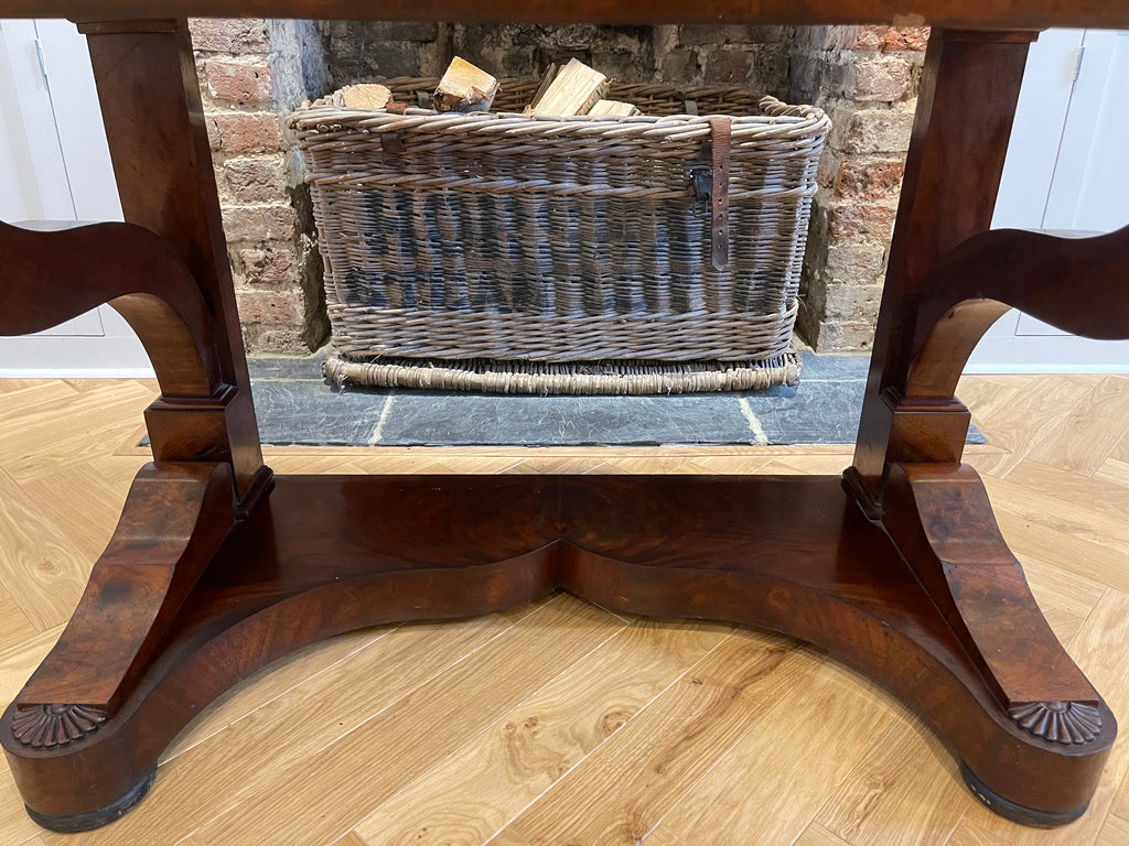 maple & co french empire style flame mahogany & marble console mirror