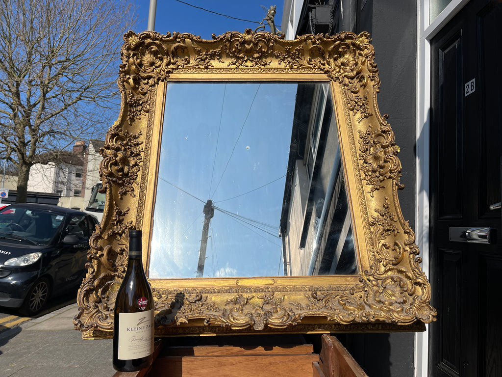 antique victorian rococo gilt & gesso mirror circa 1830