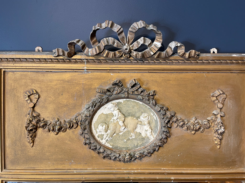 antique 6ft tall french gilt & gesso mirror circa 1850