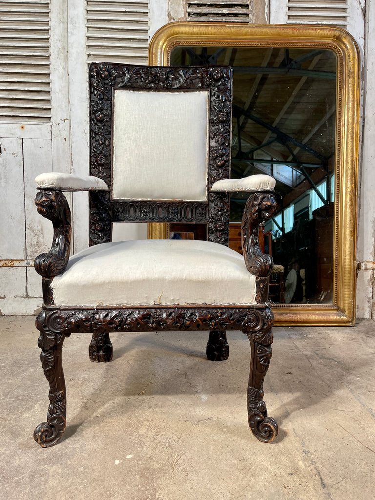 antique dutch carved hallway/side elbow chairs circa 1800