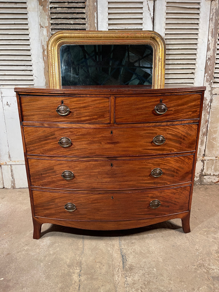 an exceptional regency flame mahogany bow front chest of drawers circa 1830
