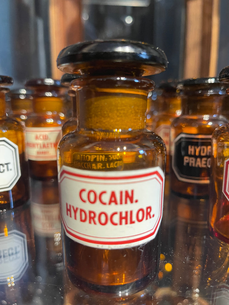 vintage chemists apothecary glass bottles