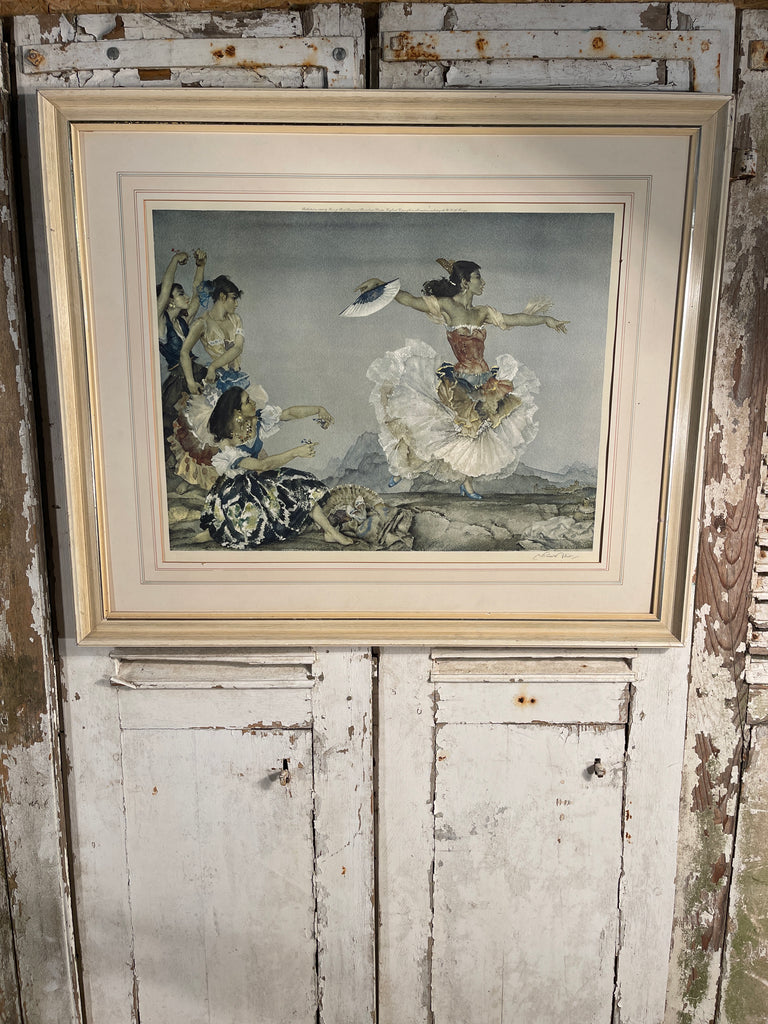antique signed russell flint the danza montana watercolour painting
