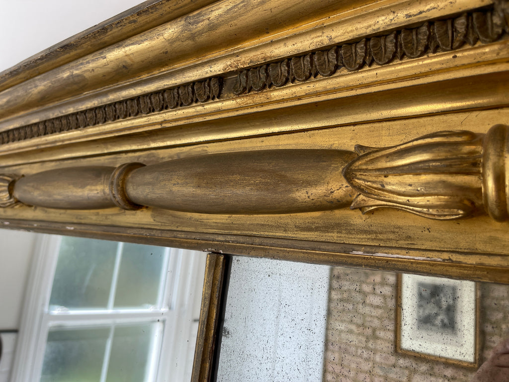 antique gilt gesso georgian triptych mirror original mercury plate