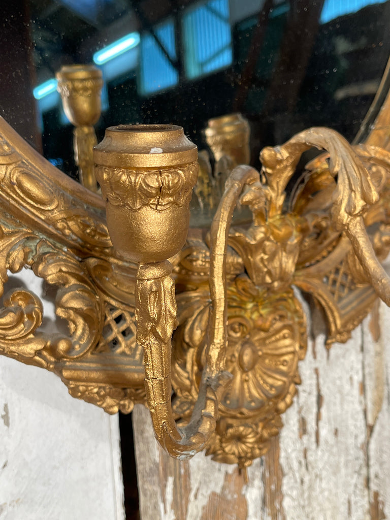 beautiful antique girandole rococo gilt & gesso mirror circa 1770