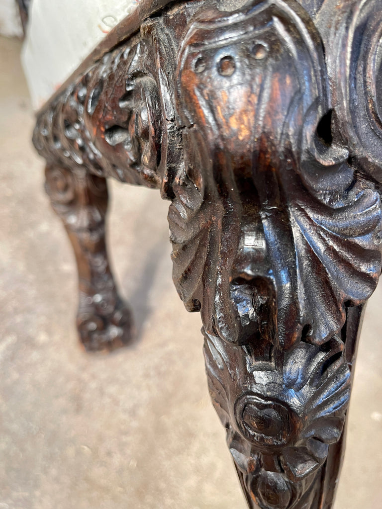 antique dutch carved hallway/side elbow chairs circa 1800