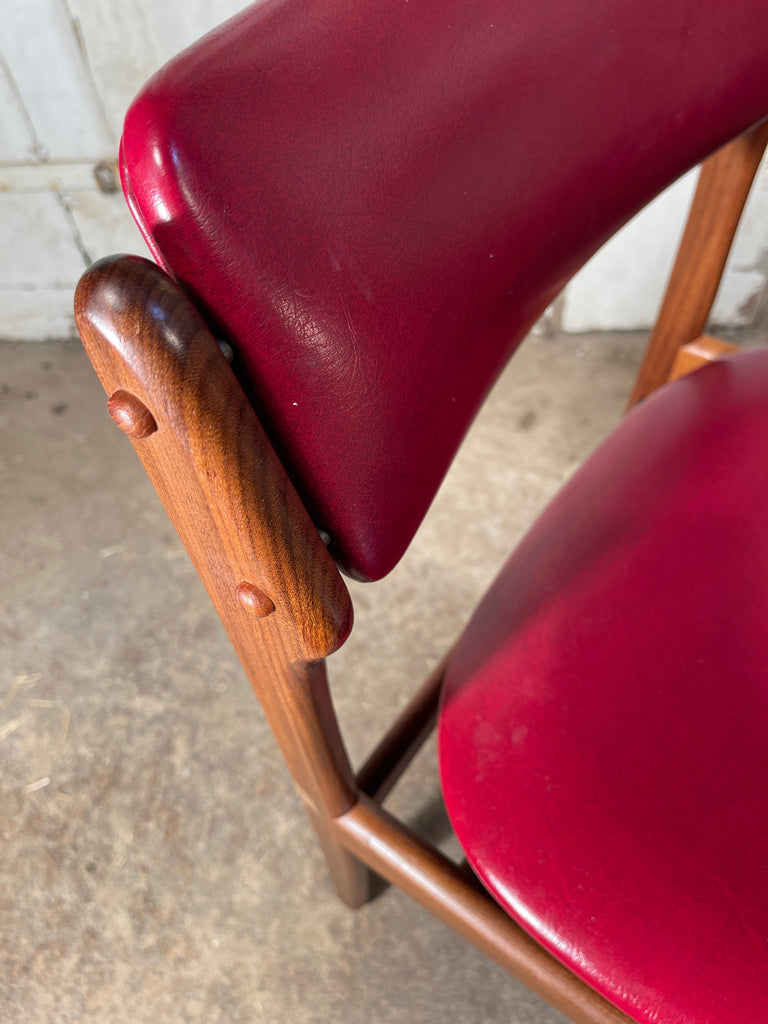 rare set of original midcentury erik buch model 49 chairs with matching circular rosewood dining table circa 1949