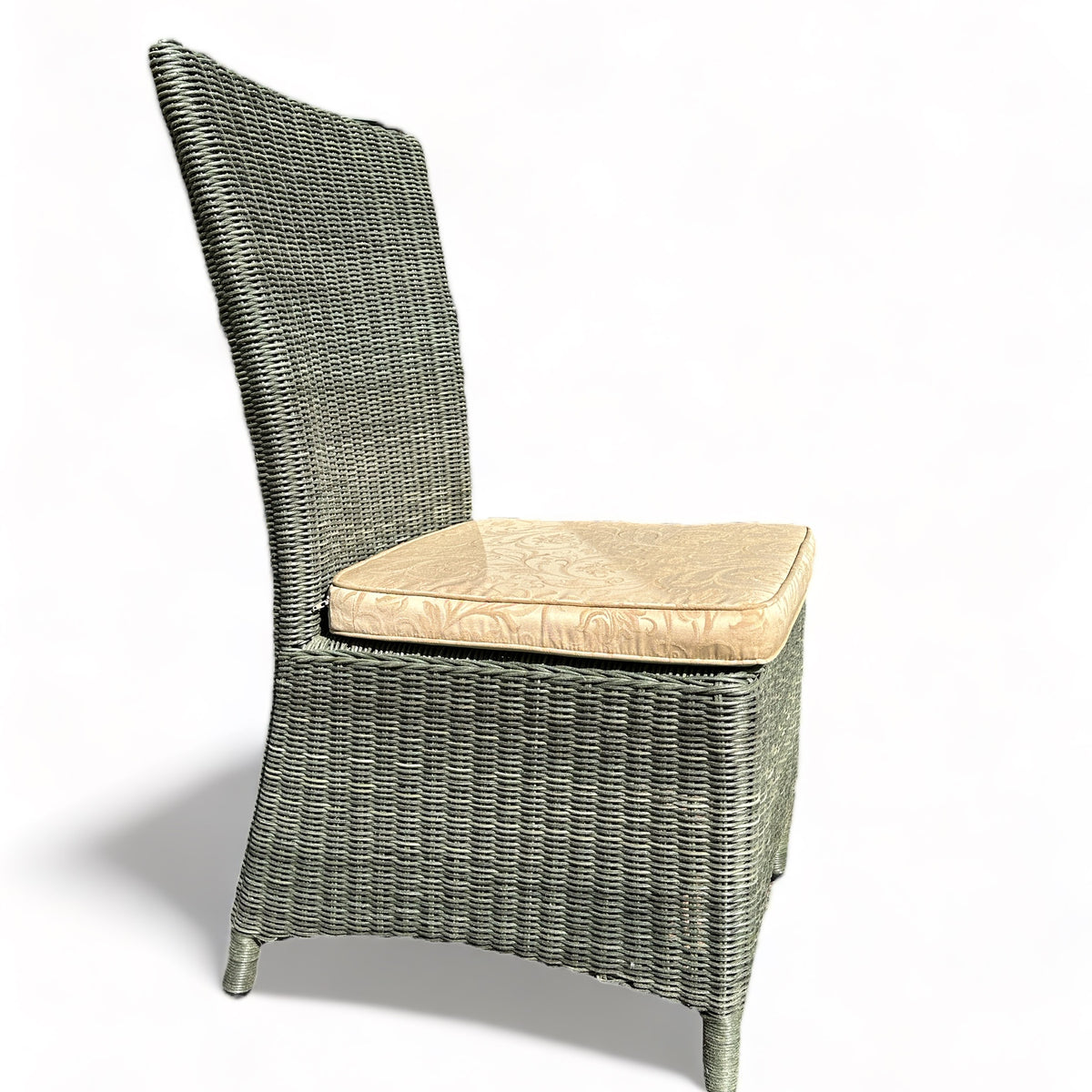 High back store wicker dining chairs