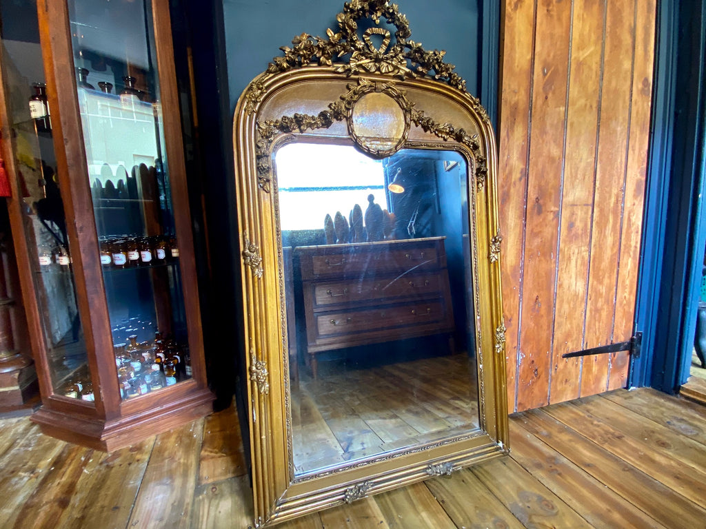 large antique french gilt & gesso statement wall/floor mirror circa 1880
