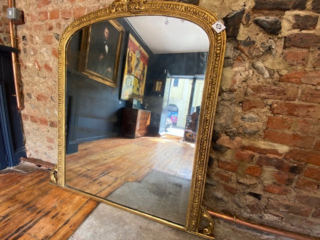 large antique gilt & gesso mirror of the highest quality