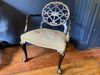 a beautiful gillows chippendale style chinoiserie open arm chair with needlework seat