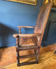 rare 17th century english oak chair circa 1650 later leather additions stunning example