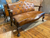 early georgian irish ball and claw foot camel back sofa chippendale in look.