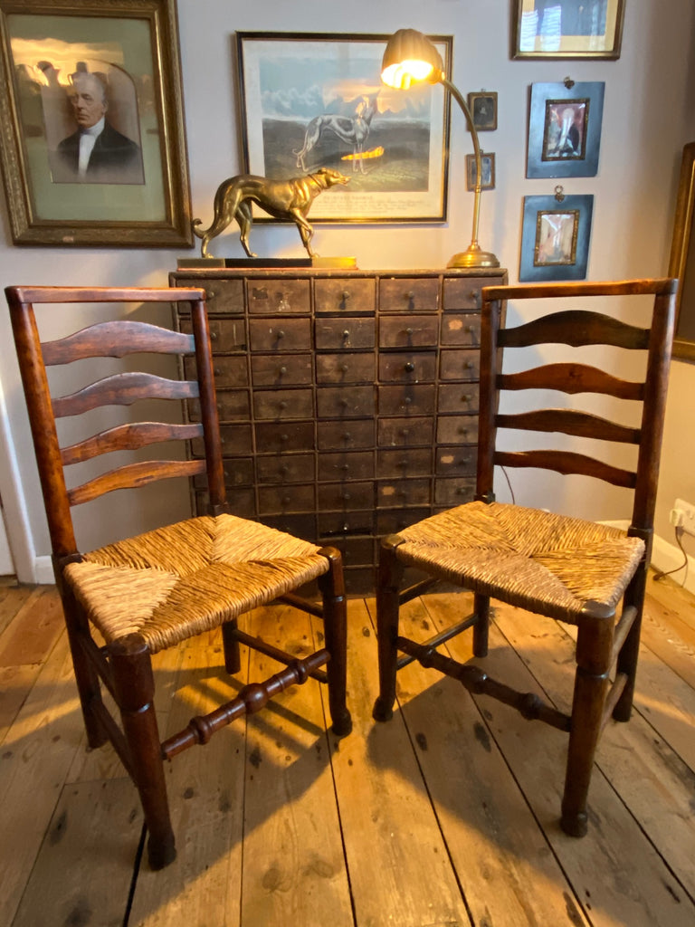 superb pair of rare early macclesfield country chairs